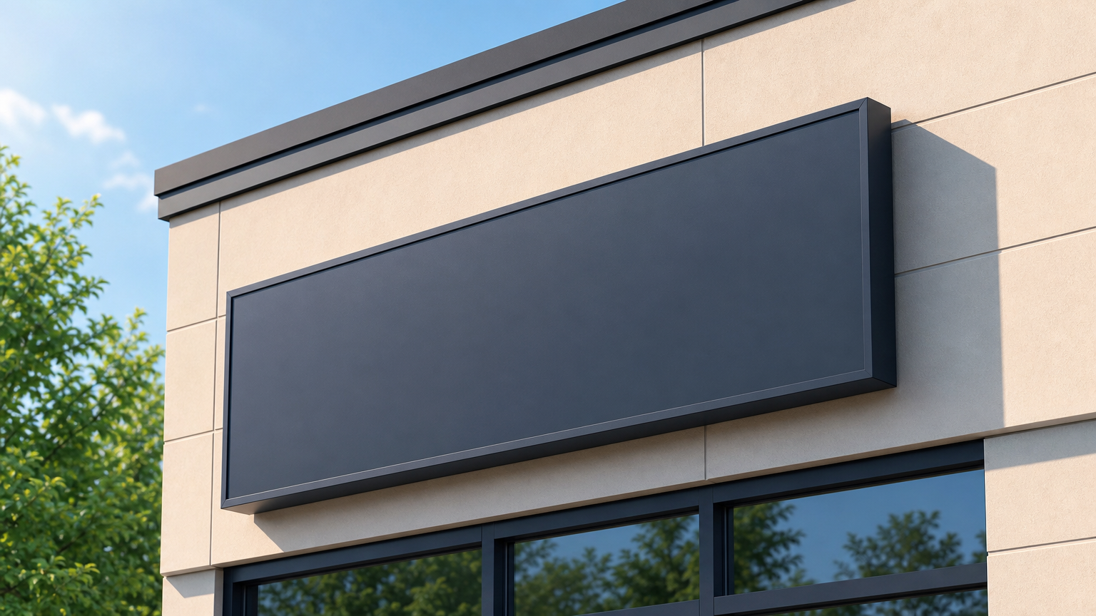 professionally cleaned commercial sign with spotless surface after pressure washing service