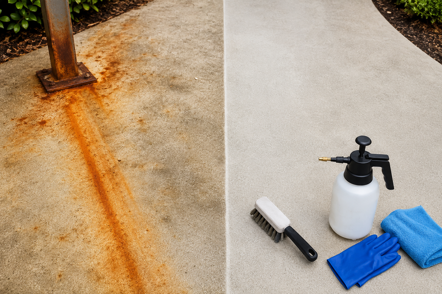 What Causes Rust Stains on Concrete and How to Remove Them Safely