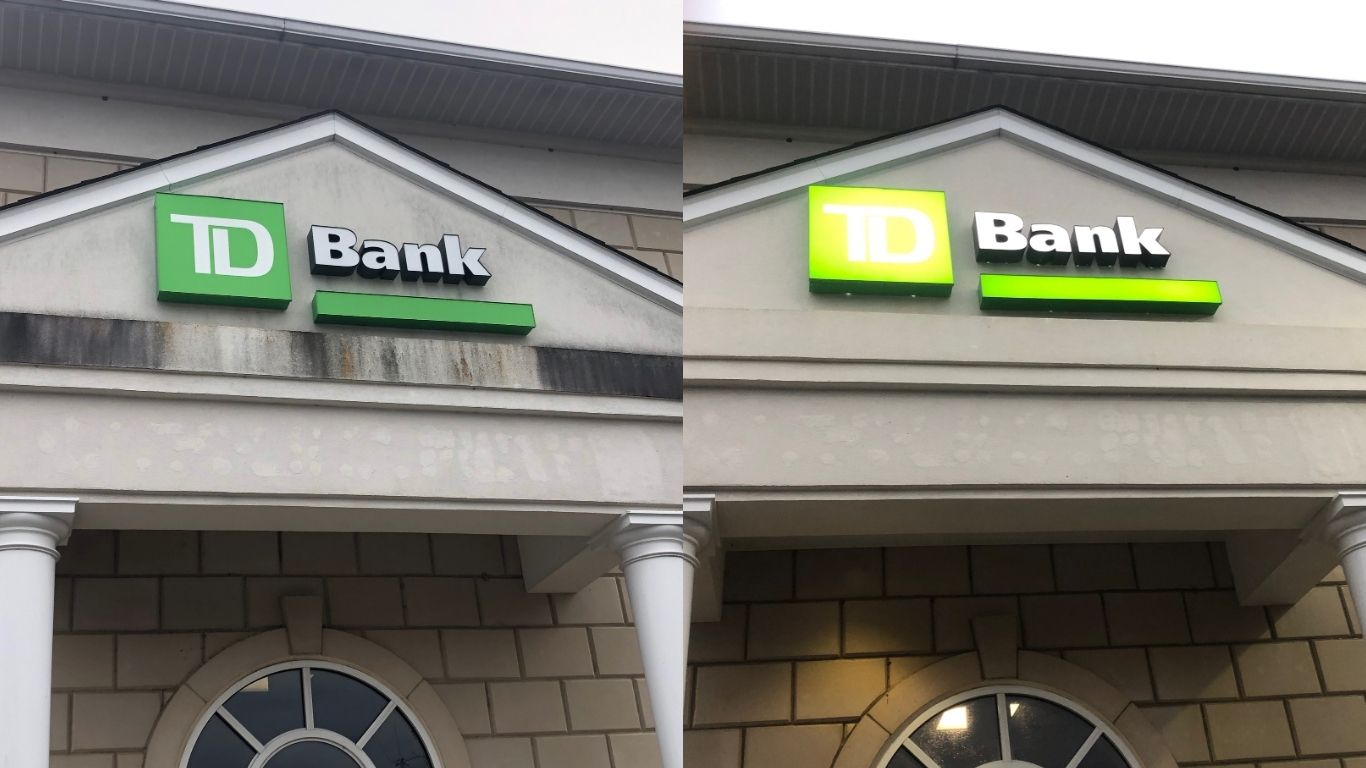 Signage cleaning before and after